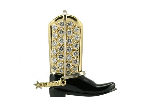 Black Jade Western Boot with Diamonds